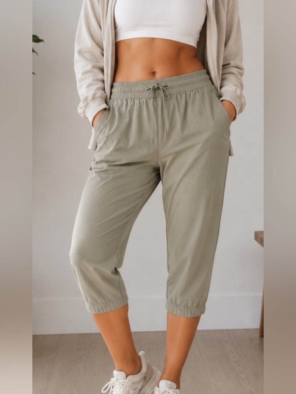 Kyodan Cropped Jogger Pants - Sage Green Sz. XL